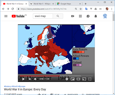 Screenshot of a map on youtube